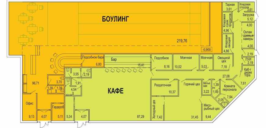 Продажа отдельно стоящего здания кафе + боулинг 