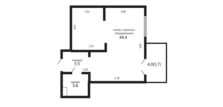 1 комнатная квартира