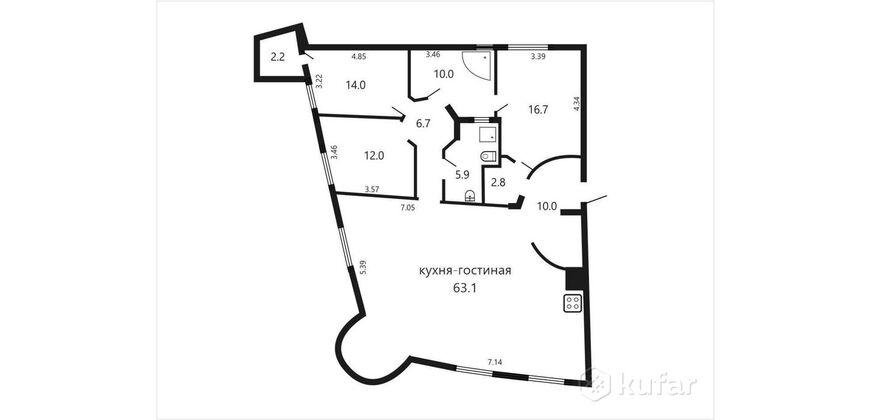 3 комнатная квартира