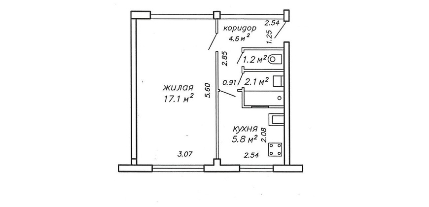 1 комнатная квартира